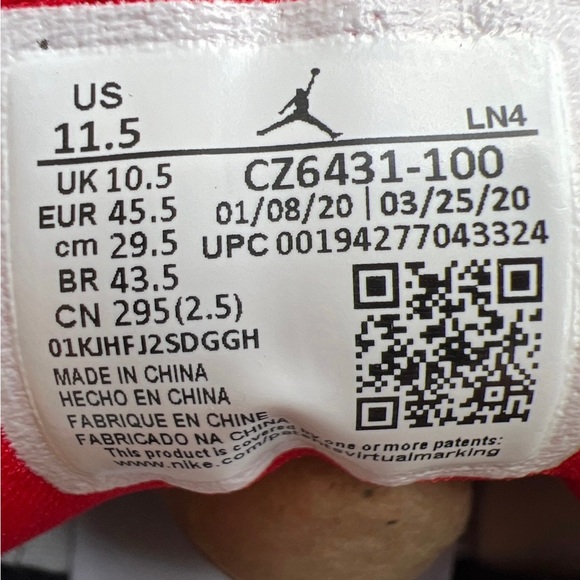 Jordan Retro 3 Denim SE Fire Red 11.5 - Picture 6 of 10